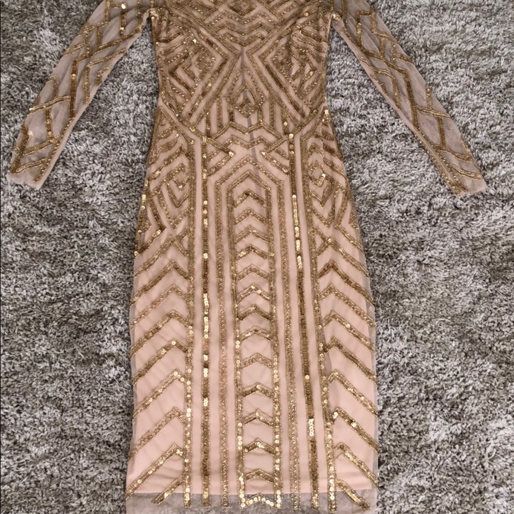 Nude Sequin Dress - Picture 3 of 9
